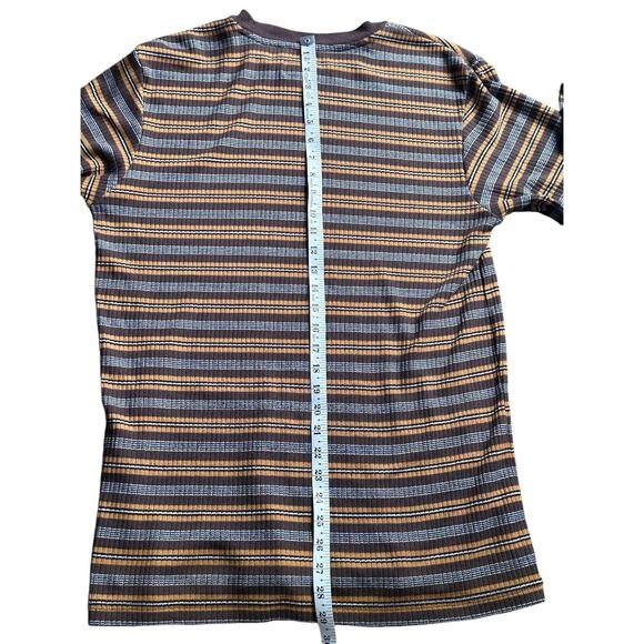 Supreme Long Sleeve Brown Tan Striped Shirt Men’s Size Large - Picture 7 of 7